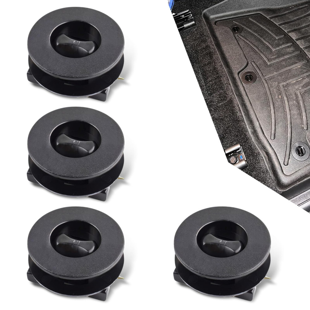 4Pcs Car Floor Mat Clips With Twistlock Secure Fastening, Nonslip Universal Retainer For Cars, Trucks, Suvs (Black) Black 9169991796994