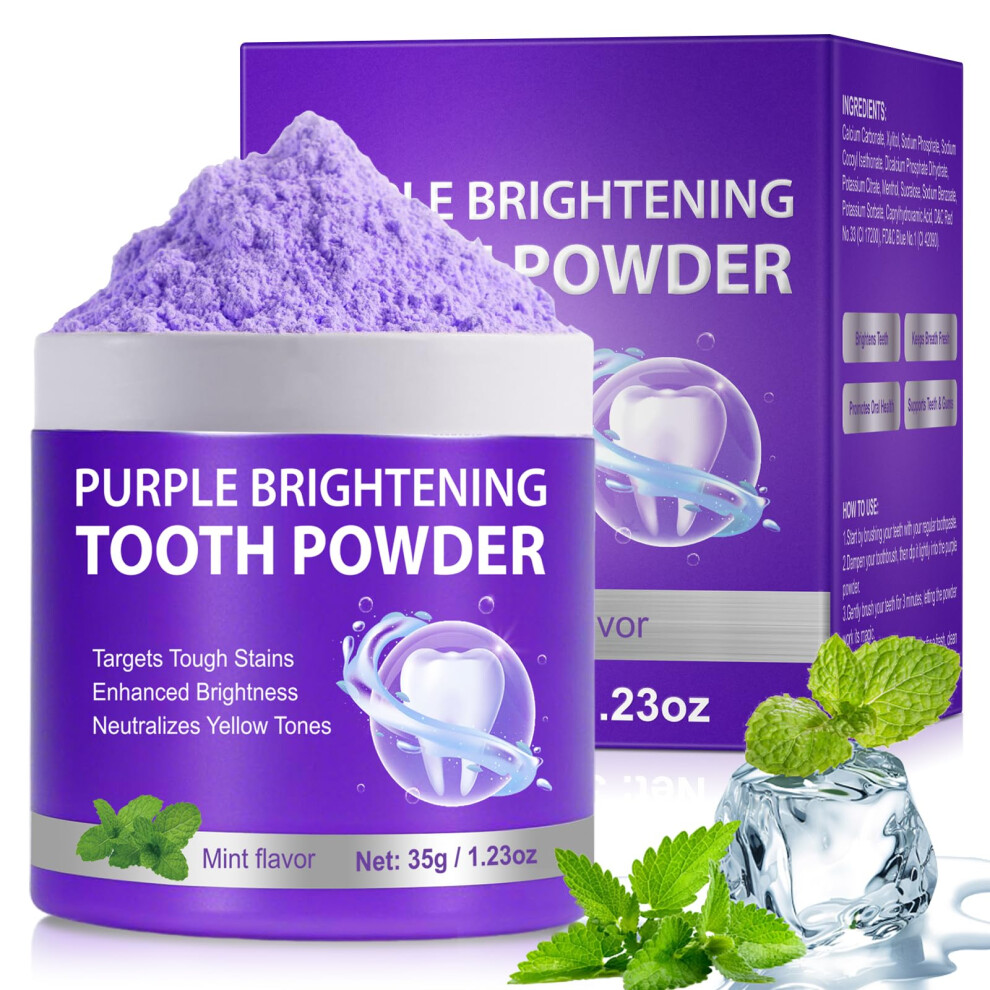 Enamel Safe Teeth Whitening Powder for Coffee Stains with Mint Fresh Flavor Tooth Stain Remover