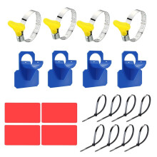 Pool Hose Holder and Connector Set Blue 4 Pack Rust Resistant Clips Prevent Hose Kinks for Above Ground Pool