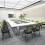 Office Folding Chair with Adjustable Writing Tablet, Ergonomic Mesh Back Support, Wheels, Green 3