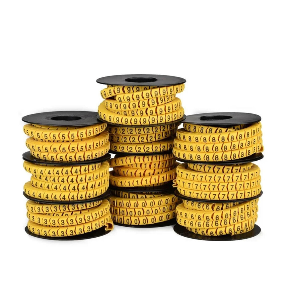 Ec2 Pvc Cable Markers 09 Yellow Black For Clear Wire Identification And Electrical Cord Labeling 9169991728483