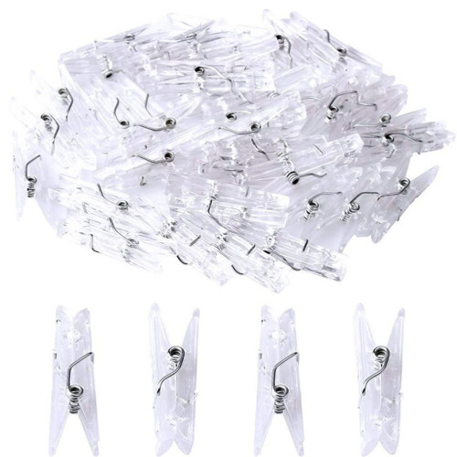 100Pièces Clips Photo Transparente Ps Pour Suspendre Décor