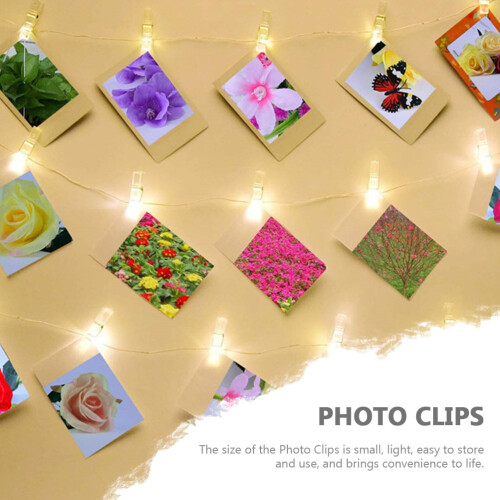 100Pièces Clips Photo Transparente Ps Pour Suspendre Décor 2