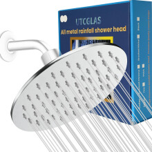 8 Inch Stainless Steel Rain Shower Head, Pressure Rainfall, RustResistant Chrome, Easy Install