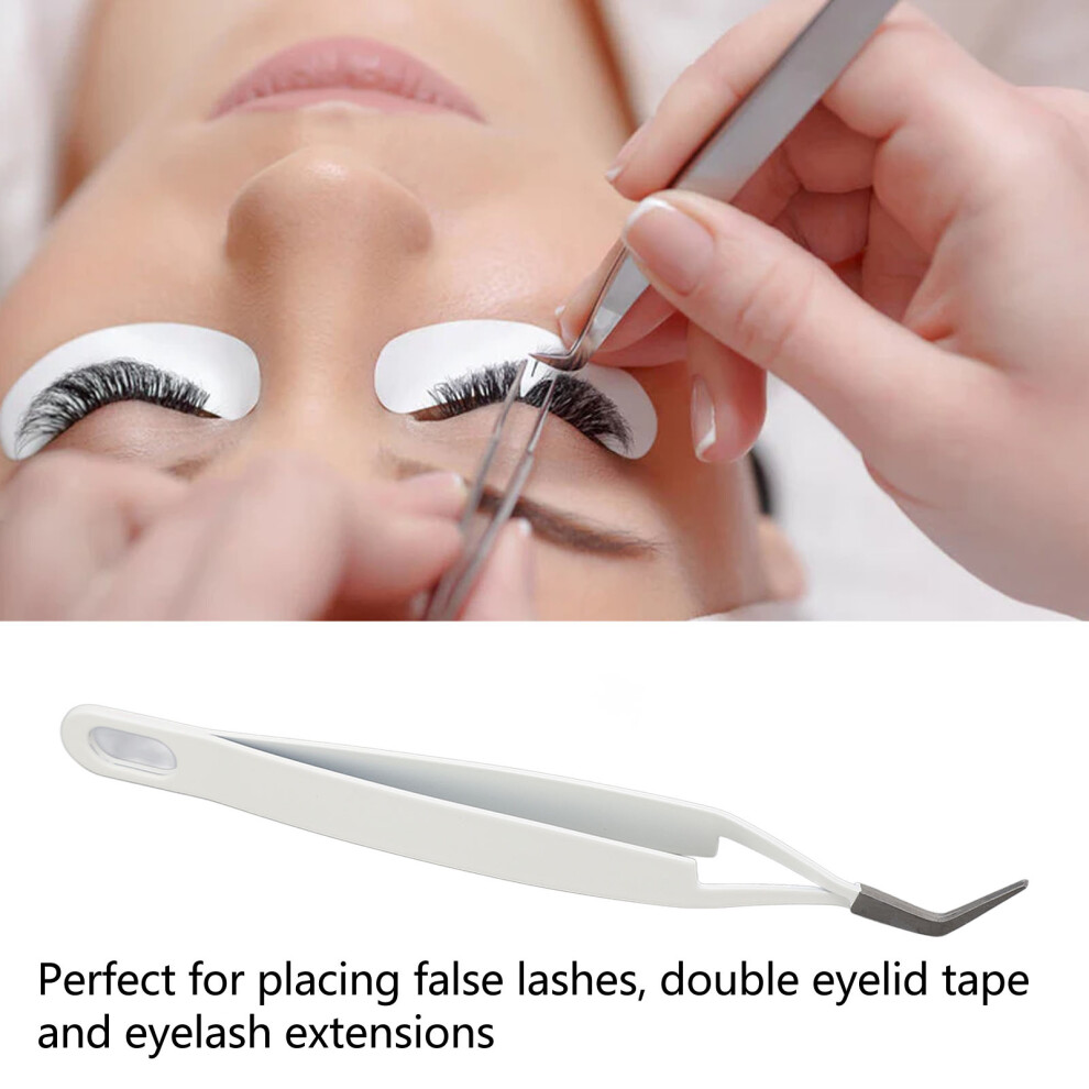 Non Slip Curved Lash Tweezer Stainless