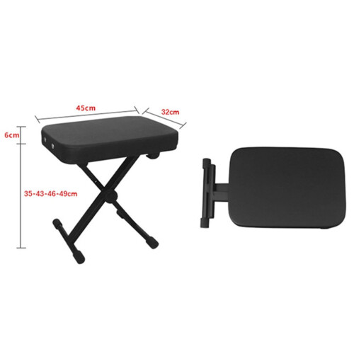 Adjustable Piano Bench with Padded Seat, Foldable XShaped Frame for Keyboard or Piano Practice 2