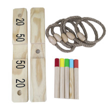 2Sets Bright Wooden Ring Toss Game Toy for Kids Parent-Child Play