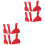 4Sets Red Plastic Scrapers for Paint Stains and Kitchen Cleaning Tool 5