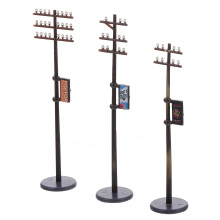 2Sets Plastic Telegraph Poles Assorted Color Mini DIY Landscape Decor