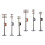 2Sets Plastic Telegraph Poles Assorted Color Mini DIY Landscape Decor 7