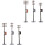 2Sets Plastic Telegraph Poles Assorted Color Mini DIY Landscape Decor 8
