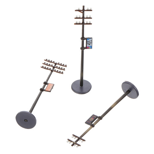 2Sets Plastic Telegraph Poles Assorted Color Mini DIY Landscape Decor 1