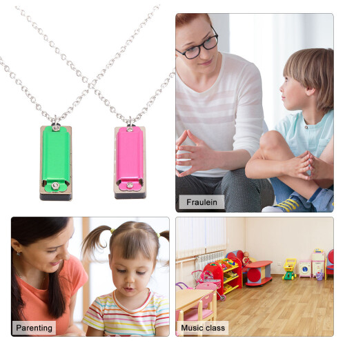 2Pièces Jouet Harmonica 4 Trous Vert Durable Pour Enfants Débutants
