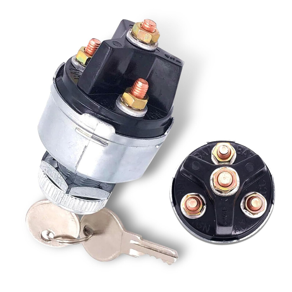 Ignition Switch With Keys, Waterproof Metal 4 Terminal Universal Starter For Tractors And Trucks 9169991798042