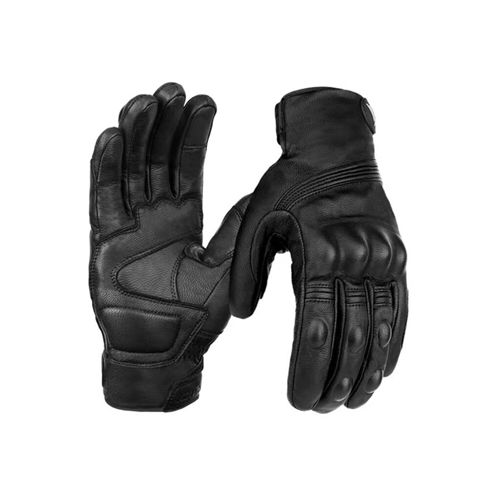 Motorcycle Winter Gloves Leather Warm Windproof Touchscreen Riding For Men And Women Large Black 9169991798066
