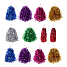 56Pcs Bright Plastic Cheerleader Pom Poms Handheld for Dance and Sport