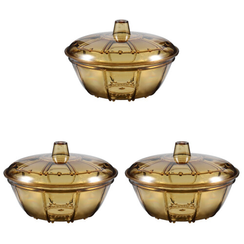 3St Decoratieve Plastic Fruitboxen Goud Multifunctioneel En 2