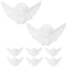 40Pcs Miniature White Resin Angel Heads for Baby Shower Decorations