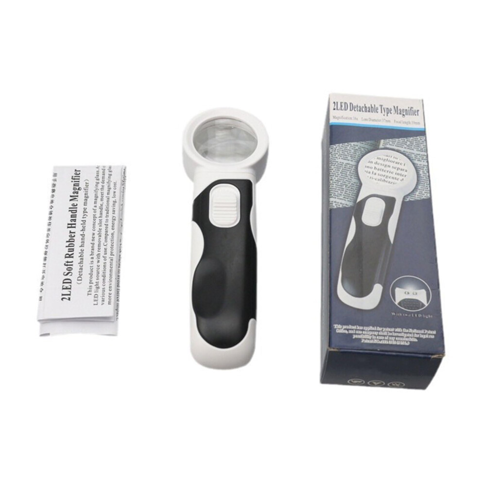 Light 16X Handheld Magnifying Glass With Dual Led Illuminated Power Reading Magnifier