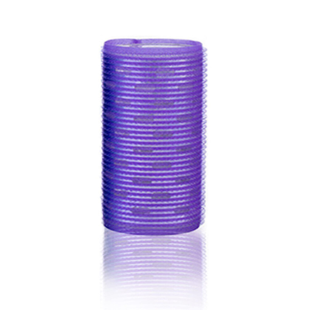Self Grip Hair Rollers Set with Clips, Heatless Curlers for All Hair Types and Volume, Purple
