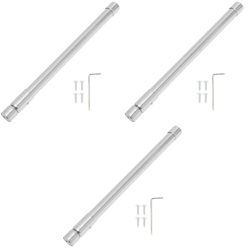3Pcs Adjustable Silver Wardrobe Rod Retractable Clothes Rack for Home 2