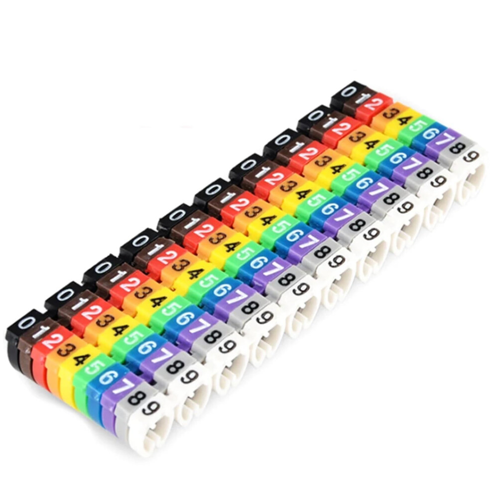 Cable Markers With Clear Numbered Labels, 100Pcs Colourful Tags For 27Mm Electrical Wires 9169991729640