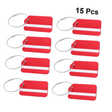 15pcs Aluminum Luggage Tags with Name Card Bright Red Secure Screw Connector for Travel