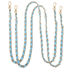 4Pcs Reliable Sky-Blue PU Metal Purse Chain Strap for Bag DIY