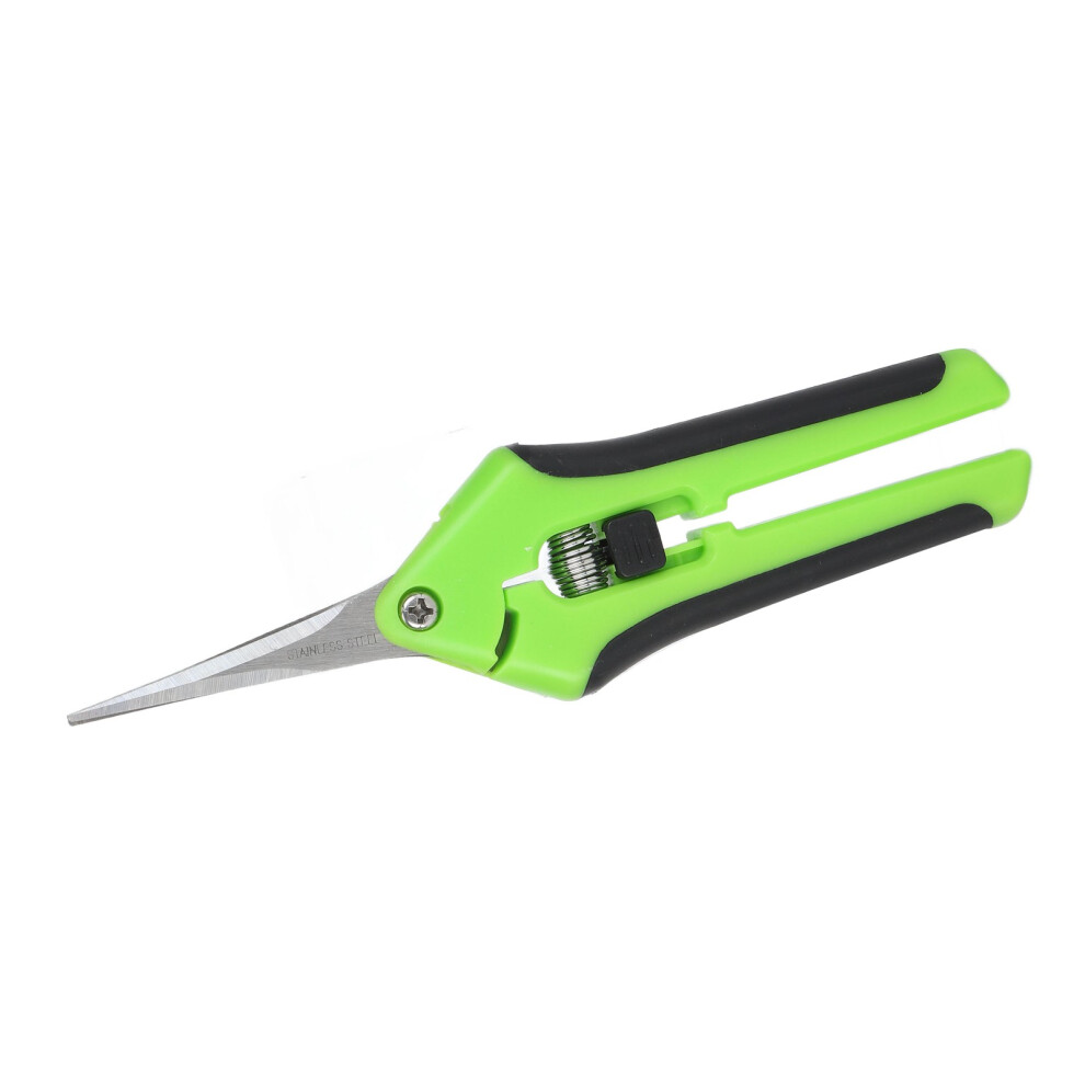 Spring Loaded Garden Shears Side Locking Green