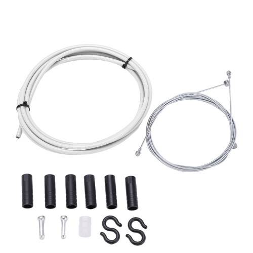 Set cavo e guaina per freno, 5 mm, bianco, 2,5 m 1