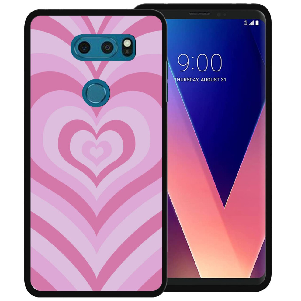 Glitter Heart Slim Shockproof Cover With Wireless Charging Support For Lg V30 V35 Thinq Pink 9044945572810