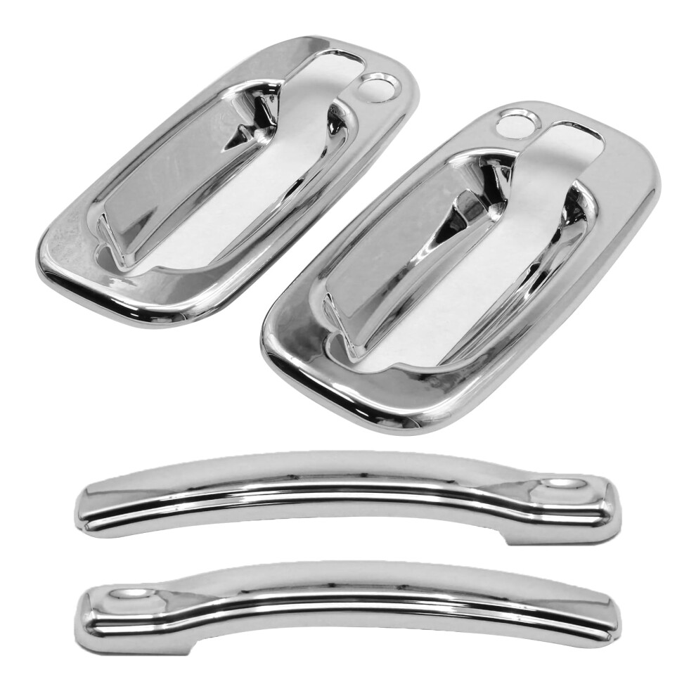Chrome Door Handle Covers For Chevy Tahoe Silverado Suburban Gmc Sierra Yukon With Keyhole 2Pcs 9455672117852