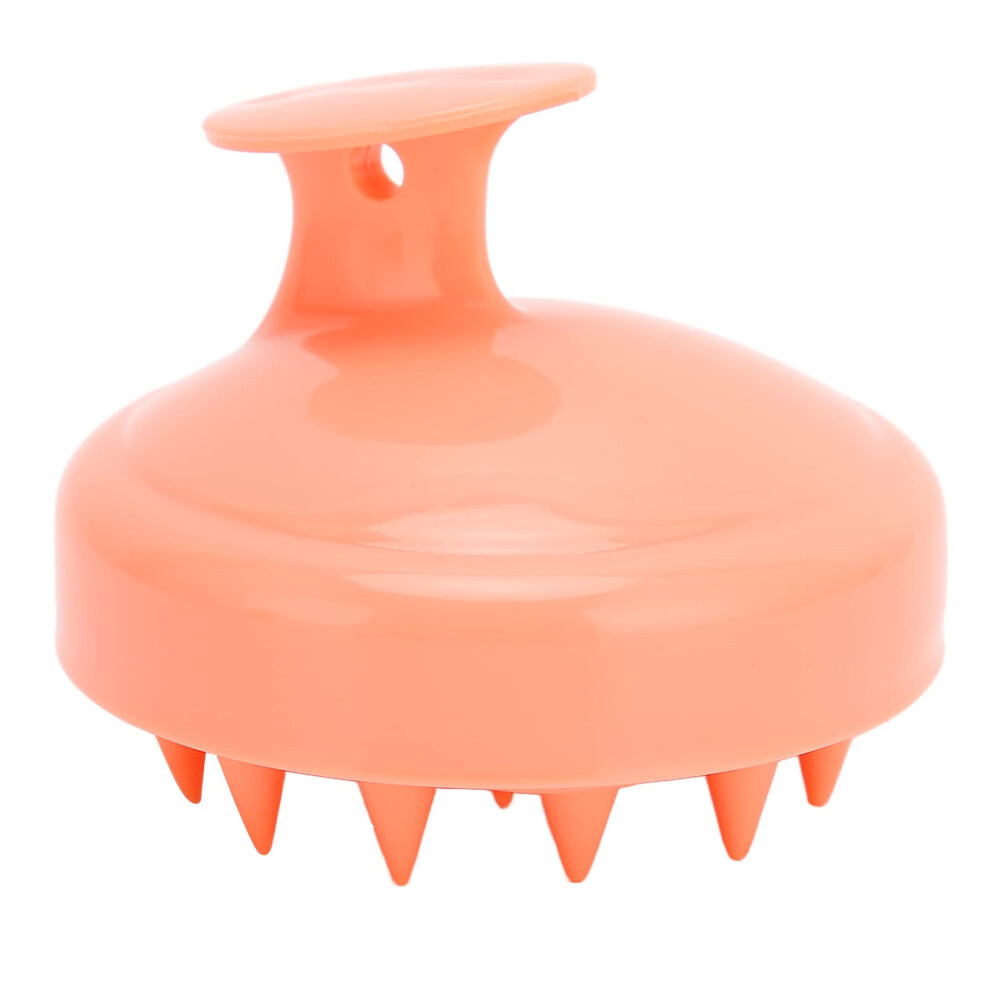 Orange Silicone Scalp Massager Brush For Deep Cleansing And Dandruff Removal, Manual Scrubber For Wet Dry Hair (Orange)
