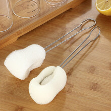 Baby Bottle Cleaning Brush with Long Handle, 360 Deep Cleaning Nano Sponge and Replaceable Head
