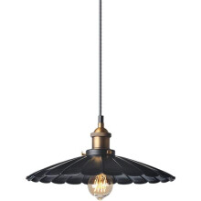 Modern Wrought Iron Ceiling Pendant Light with Black Metal Shade, Vintage Industrial Style, 40cm