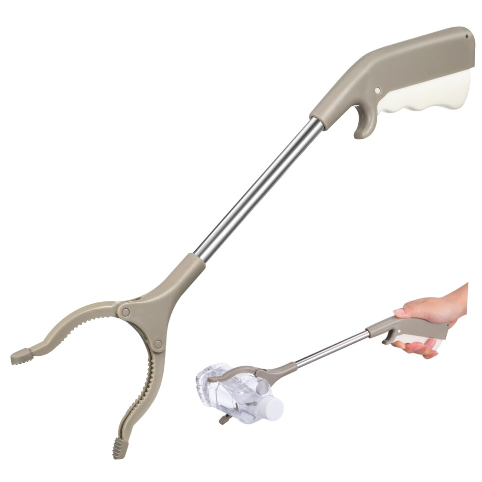Stainless Steel Trash Grabber Tool with Ergonomic Non Slip Handle, Heavy Duty Litter Picker for Sanitation Workers