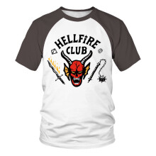 (Off-white short sleeves, Children 150) Kids Boys Long Sleeve Tops Stranger Things Season 4 Hellfire Club T-Shirts Autumn Pullover