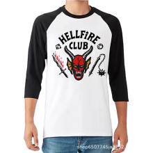 (Three quarter sleeves, XL) Kids Boys Long Sleeve Tops Stranger Things Season 4 Hellfire Club T-Shirts Autumn Pullover
