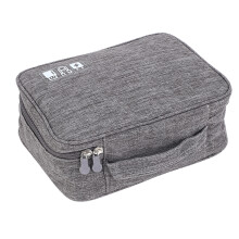Travel Cable Bag Organizer Water Resistant Gray 24.5x18.5x10cm