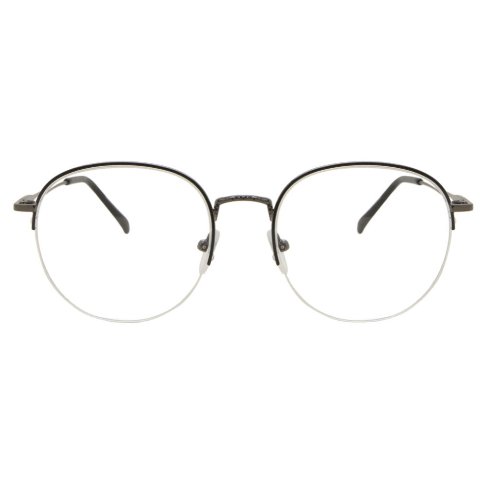Smartbuy Collection Semi Rimless Oval Black Treysab 930B Men Eyeglasses