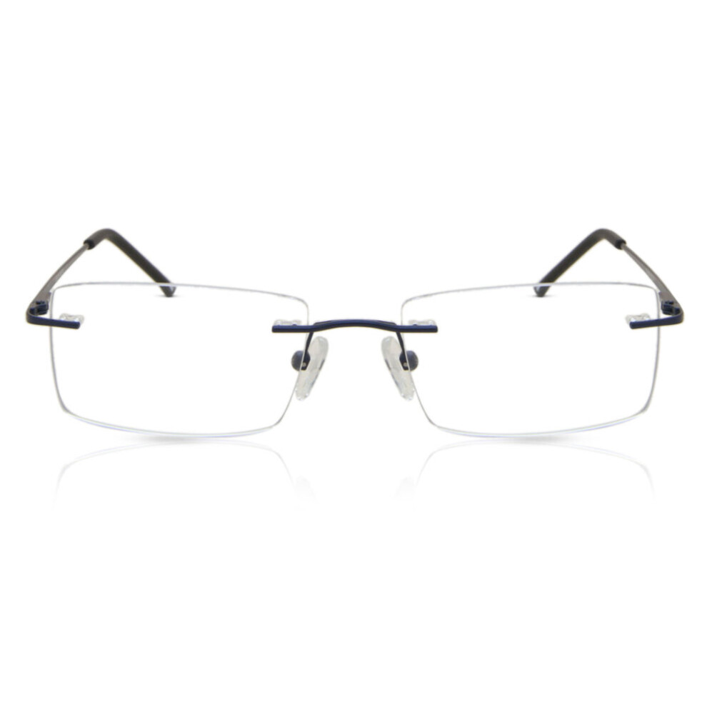 Smartbuy Collection Rimless Rectangle Dark Blue Linda Asian Fit 986C Unisex Eyeglasses