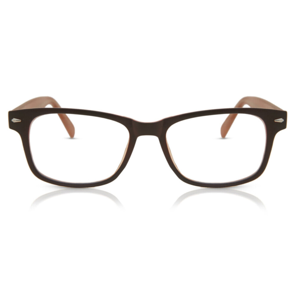 Smartbuy Collection Brown Full Rim Rectangle Quinn Cp156b Unisex Eyeglasses