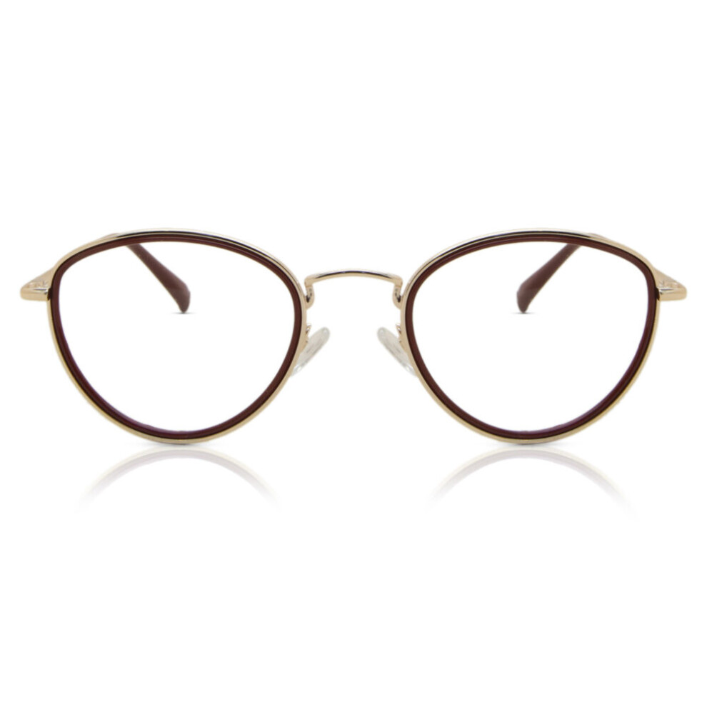 Smartbuy Collection Full Rim Oval Red Gold Filom Mtr-93 Unisex Eyeglasses
