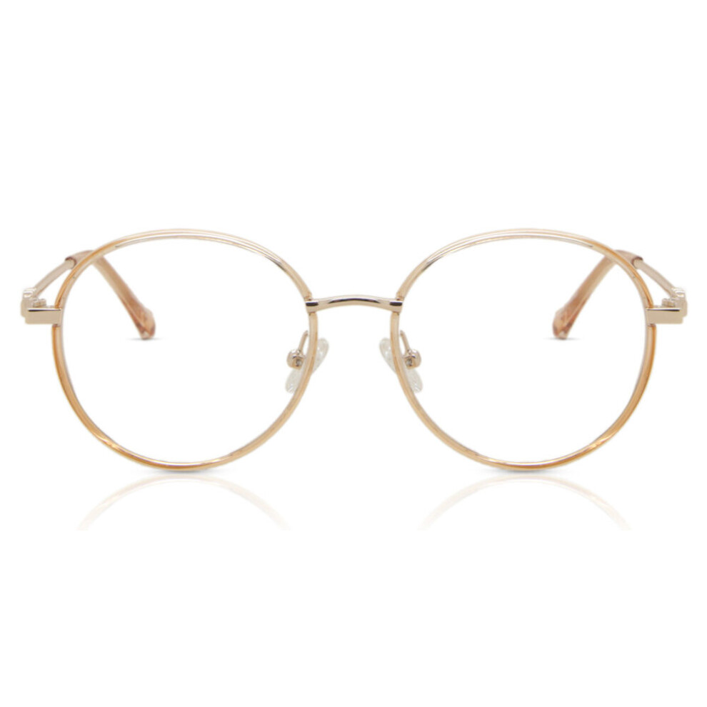 Smartbuy Collection Full Rim Oval Brown Gold Geor Mtr-91E Unisex Eyeglasses