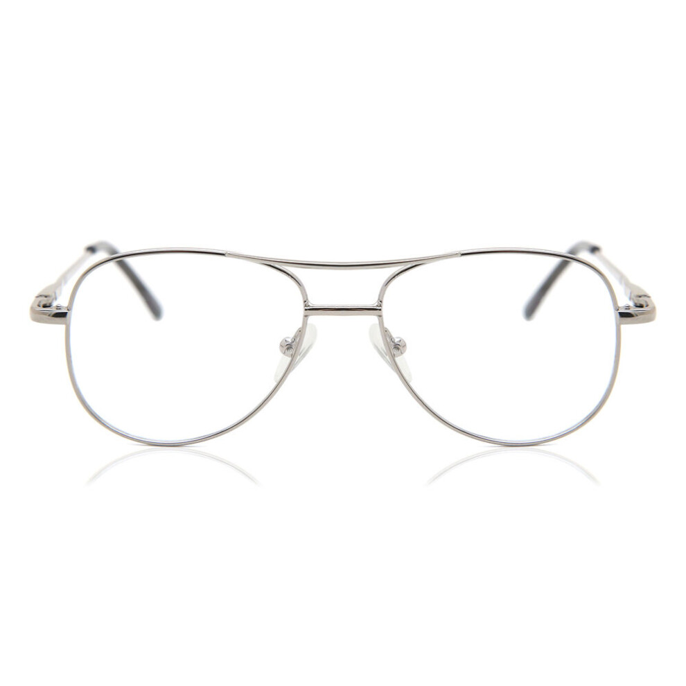 Smartbuy Collection Full Rim Pilot Shiny Silver Smartbuy Kids Viray Mk1-46B Kids Eyeglasses