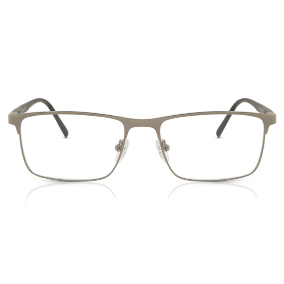 Smartbuy Collection Full Rim Rectangle Silver Blaire Asian Fit 605A Unisex Eyeglasses