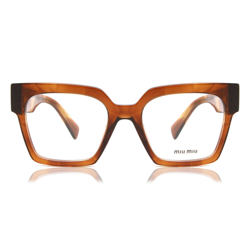 Miu Miu Women's Brown Woman Mu 04Uv 11Q1o1 Optical Frames Acetate Squared Normal - Image 3