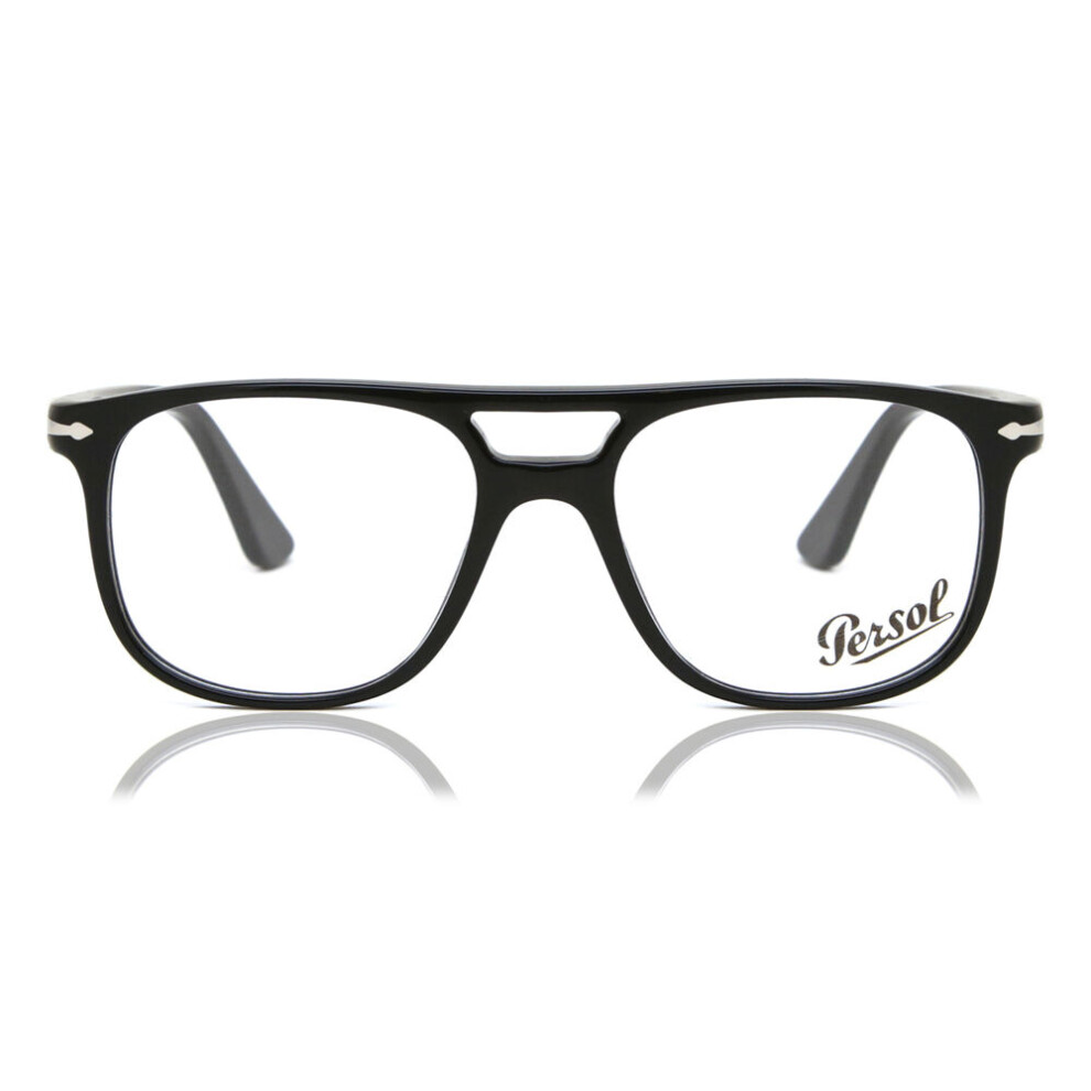 Persol Unisex Transparent Po3329v Greta 95 Optical Frames Acetate Black Pilot Normal - Image 4