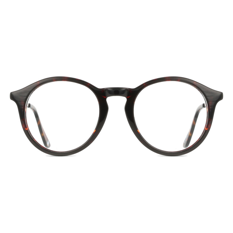 Smartbuy Collection Full Rim Round Tortoise Raw Ac47 Women Eyeglasses