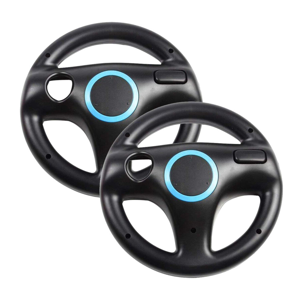Steering Wheel For Mario Kart Nintendo Wii Racing Controller 2 Pack Ergonomic Grip Black 9169991800622
